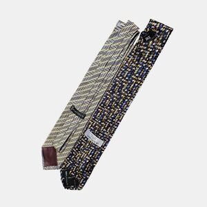 Lot of 2 Men's Neck Tie XMI Platinum & Von Maur Various Design Size 4 in